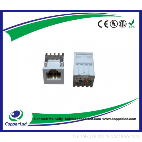 Cat.3 6P4C Keystone Jack, Toolless